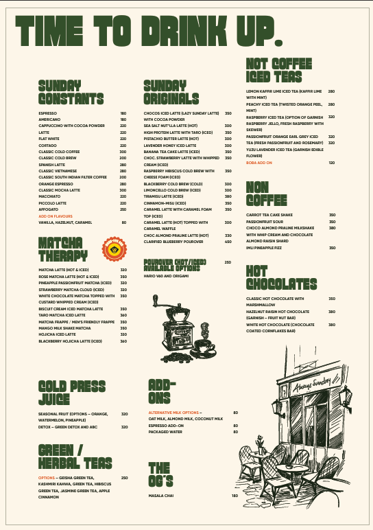 Drinks Menu